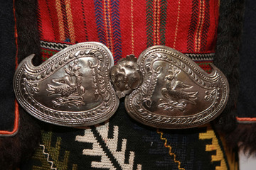 authentic folk-style details of costumes from Bulgaria