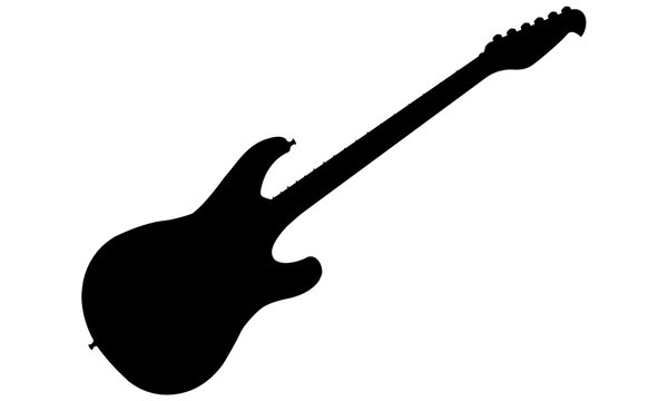 Silhouette guitare &eacute;lectrique.