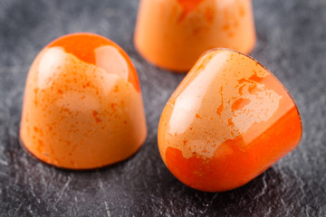 Handmade luxury bonbons orange color