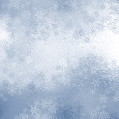 Christmas background with ice and snowflakes