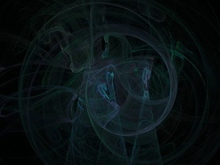 Abstract fractal with circular pattern of curves