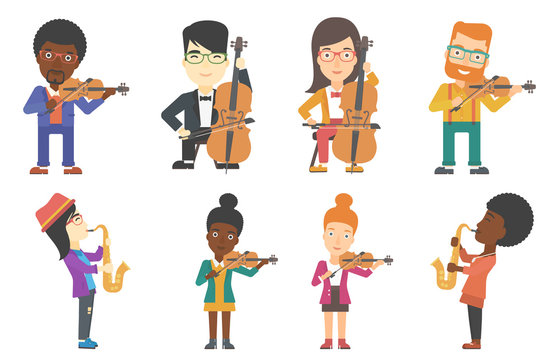 Vector set of musicians characters.