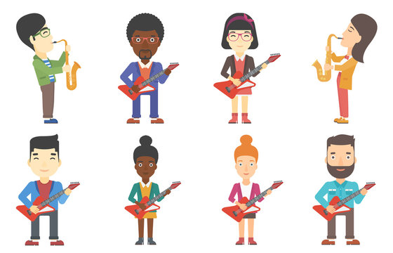 Vector set of musicians characters.