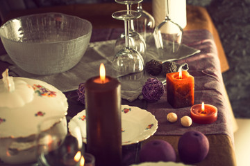 Table setting for dinner