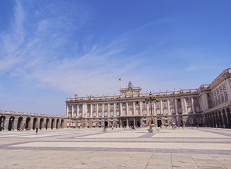 Fototapeta na wymiar Spain, Madrid, View of the Royal Palace of Madrid..