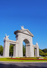 Obraz premium Spain, Madrid, View of the Puerta de San Vicente.