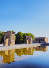 Obraz premium Spain, Madrid, Parque del Oeste, View of the Temple of Debod..