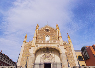 Fototapeta na wymiar Spain, Madrid, View of the San Jeronimo el Real Church.