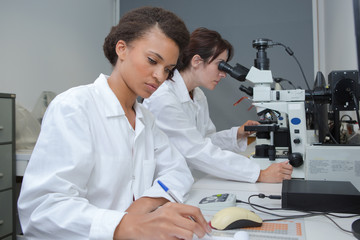 Women working in laboratory