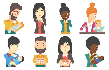 Vector set of maternity and parenthood.