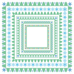 Set of square winter frames for Christmas and New Year.
