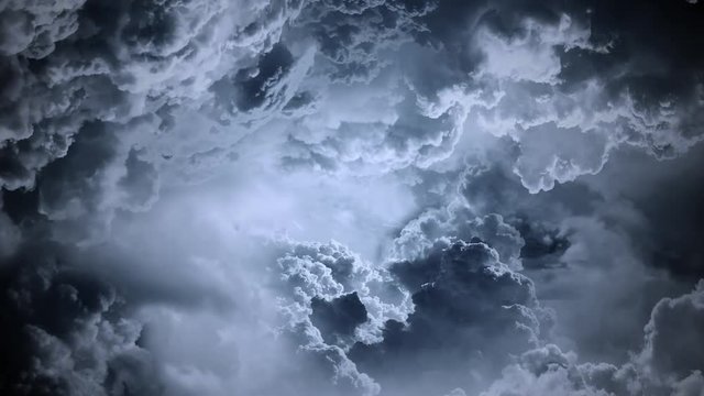 Flight Through Storm Clouds