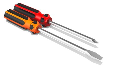 3d detailed  screwdrivers
