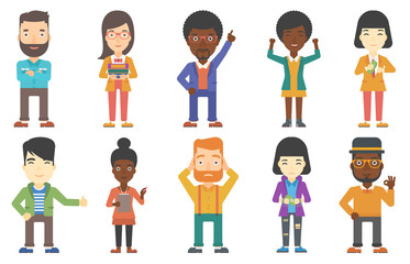 Vector set of business characters.