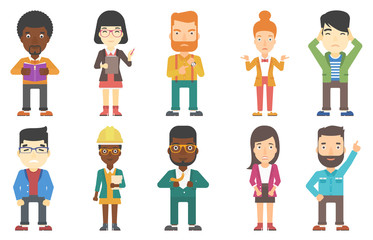 Vector set of business characters.