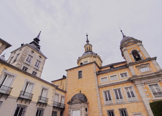 Fototapeta na wymiar Spain, Castile and Leon, Province of Segovia, San Ildefonso, View of the Royal Palace of La Granja de San Ildefonso..
