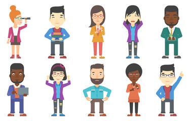 Vector set of business characters.