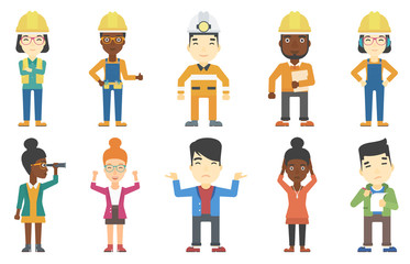 Fototapeta premium Vector set of professions characters.