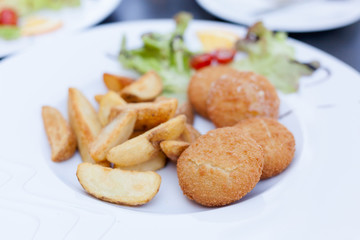 Delicious famous czech fried olomouc cheese