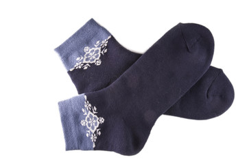 beautiful cotton socks on a white background 