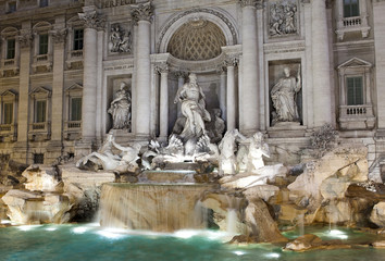 Fototapeta na wymiar Italy. Rome. Fountain Trevi at night
