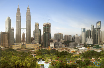 Kuala Lumpur, Malaysia downtown city skyline... - obrazy, fototapety, plakaty