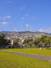 Portugal, Madeira, Funchal, View of Almirante Reis Park..