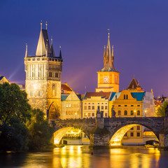 River Vltava at Dusk Prague Czech Republic