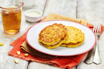 Corn Pancakes with cheese