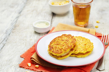 Corn Pancakes with cheese