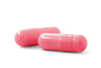 pills capsules isolated on white background