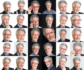 collage di viso di uomo con diverse espressioni 