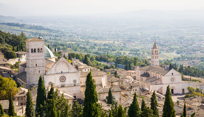 Fototapeta na wymiar Aerial view, Assisi, Umbria
