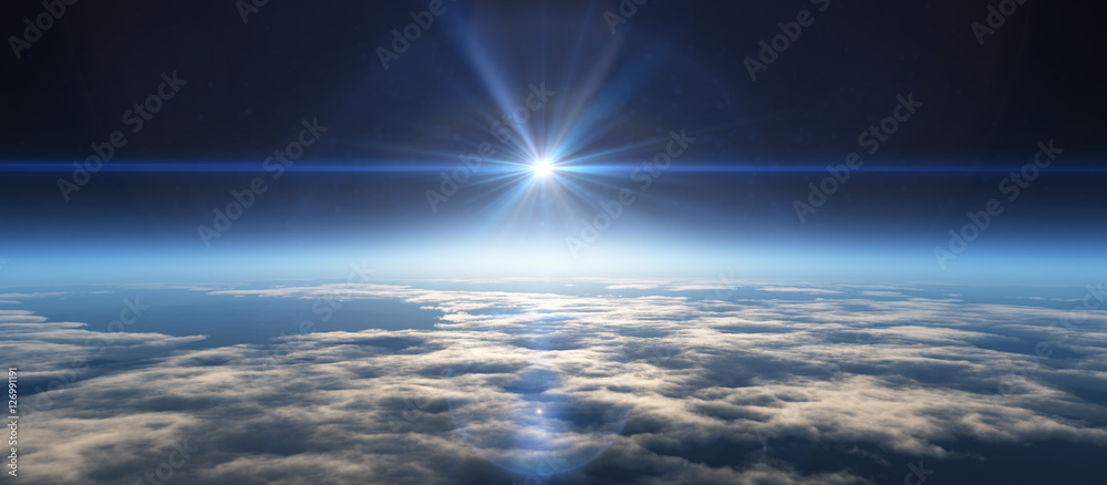 Canvas Prints planet sunrise from space