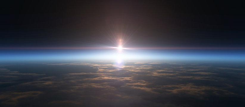 planet sunrise from space