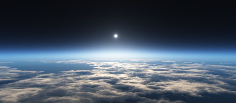 planet sunrise from space