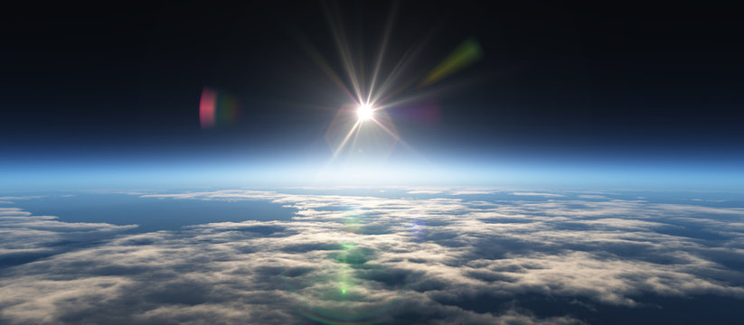 planet sunrise from space