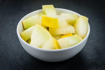 Honeydew Melon on a slate slab (selective focus)