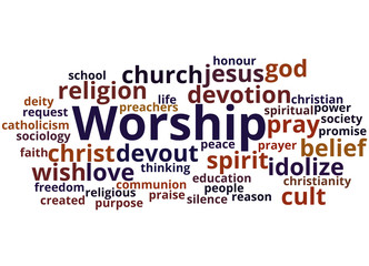Worship, word cloud concept 2