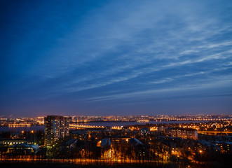 Fototapeta na wymiar Night Voronezh city from the roof
