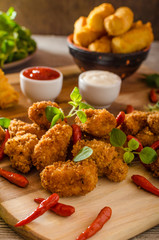Chicken popcorn with croquettes
