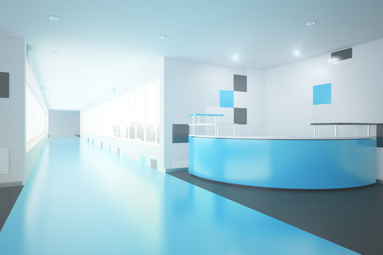 Blue Office Lobby