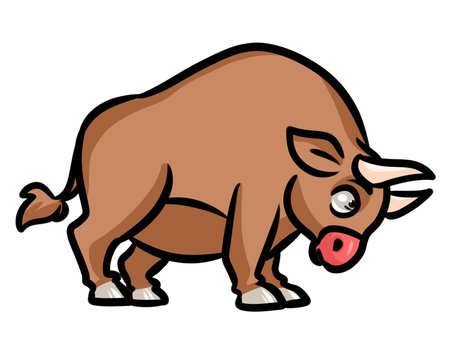 Bull animal cartoon illustration isolated image character