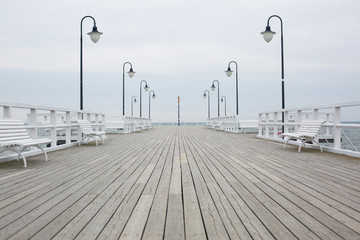wooden pier on the sea coast