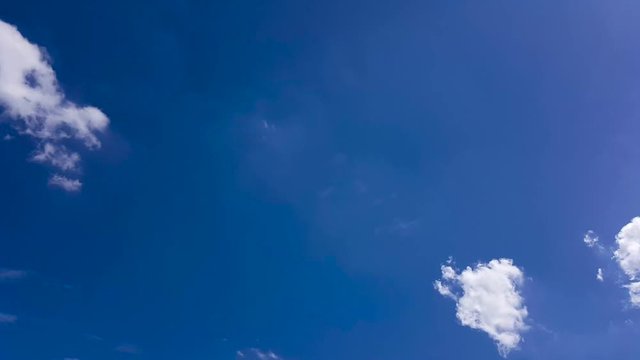 Time lapse footage : White Clouds moving through blue sky in beautiful day
