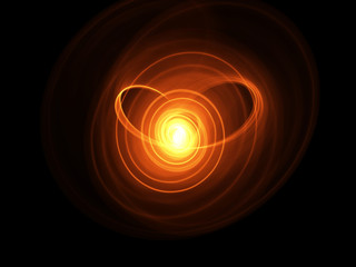 abstract red circular wavy smoke flame flower over black background