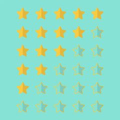 Stars rating. Flat style. Vector illustration