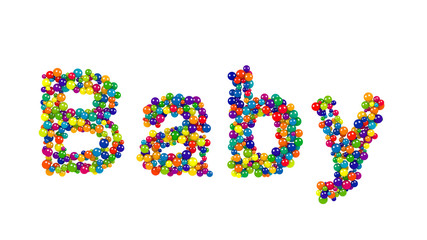 Baby greeting card design with colorful balls