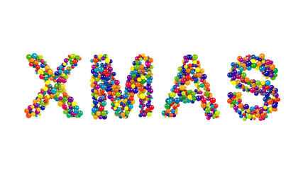 Colorful Xmas card design with decorative text