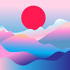Vector mountain landscape